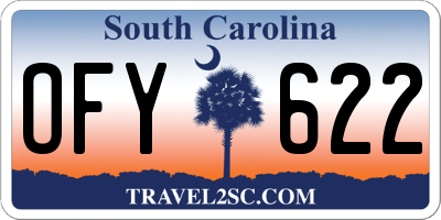 SC license plate OFY622