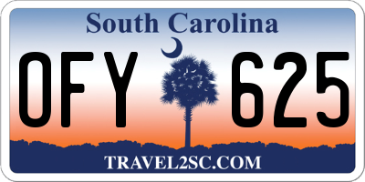 SC license plate OFY625