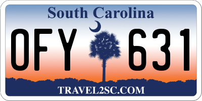 SC license plate OFY631