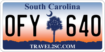 SC license plate OFY640