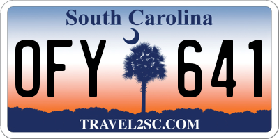 SC license plate OFY641