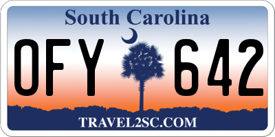 SC license plate OFY642