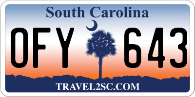 SC license plate OFY643