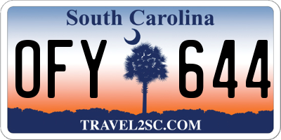 SC license plate OFY644