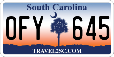 SC license plate OFY645