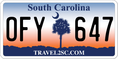 SC license plate OFY647