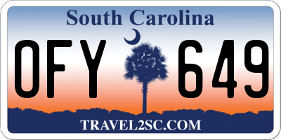 SC license plate OFY649