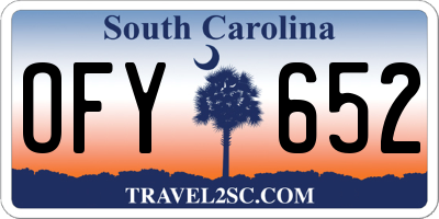 SC license plate OFY652