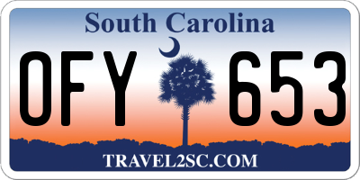 SC license plate OFY653