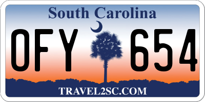 SC license plate OFY654