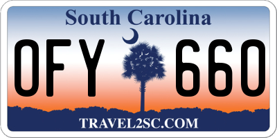 SC license plate OFY660
