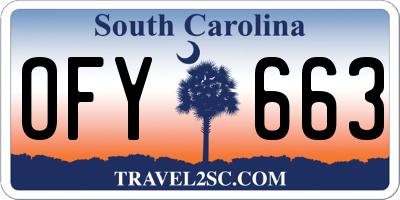 SC license plate OFY663