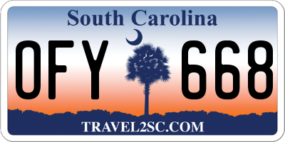 SC license plate OFY668