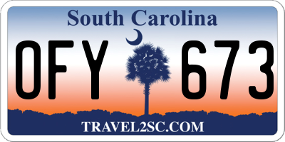 SC license plate OFY673