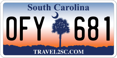 SC license plate OFY681
