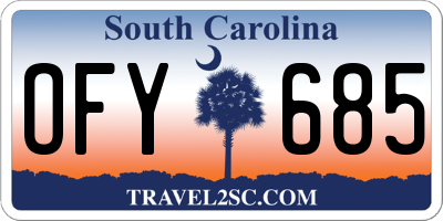 SC license plate OFY685
