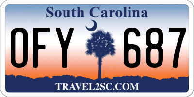 SC license plate OFY687