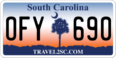 SC license plate OFY690