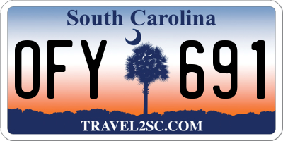 SC license plate OFY691