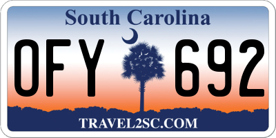 SC license plate OFY692