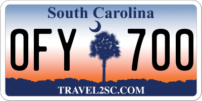 SC license plate OFY700