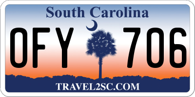 SC license plate OFY706