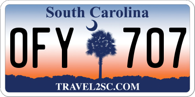 SC license plate OFY707