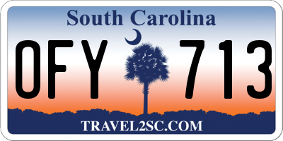 SC license plate OFY713
