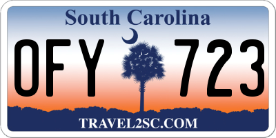 SC license plate OFY723