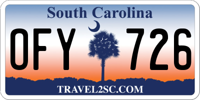 SC license plate OFY726