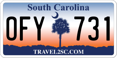 SC license plate OFY731