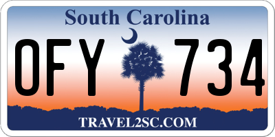 SC license plate OFY734