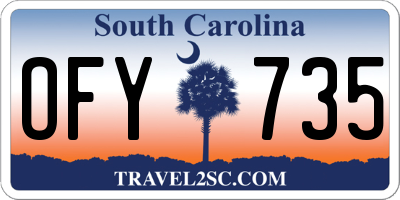 SC license plate OFY735