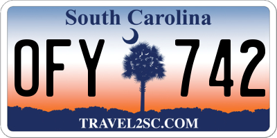 SC license plate OFY742