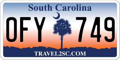 SC license plate OFY749