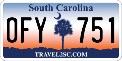 SC license plate OFY751