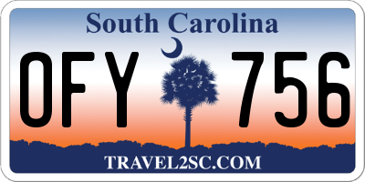SC license plate OFY756