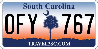 SC license plate OFY767