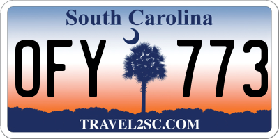 SC license plate OFY773