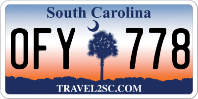 SC license plate OFY778