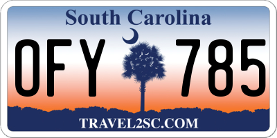 SC license plate OFY785