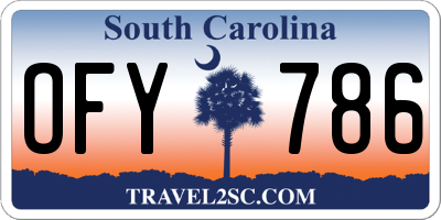 SC license plate OFY786