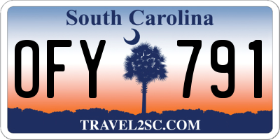 SC license plate OFY791
