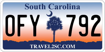 SC license plate OFY792