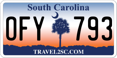 SC license plate OFY793