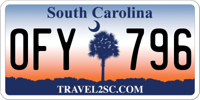SC license plate OFY796
