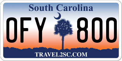 SC license plate OFY800