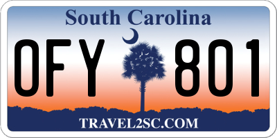 SC license plate OFY801