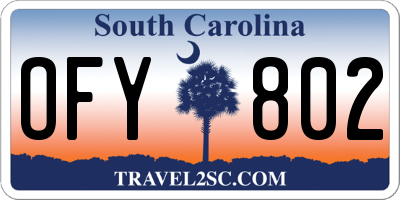 SC license plate OFY802