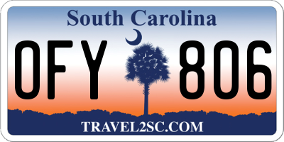 SC license plate OFY806